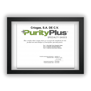 Certificado de Gases especiales Criogas PurityPlus
