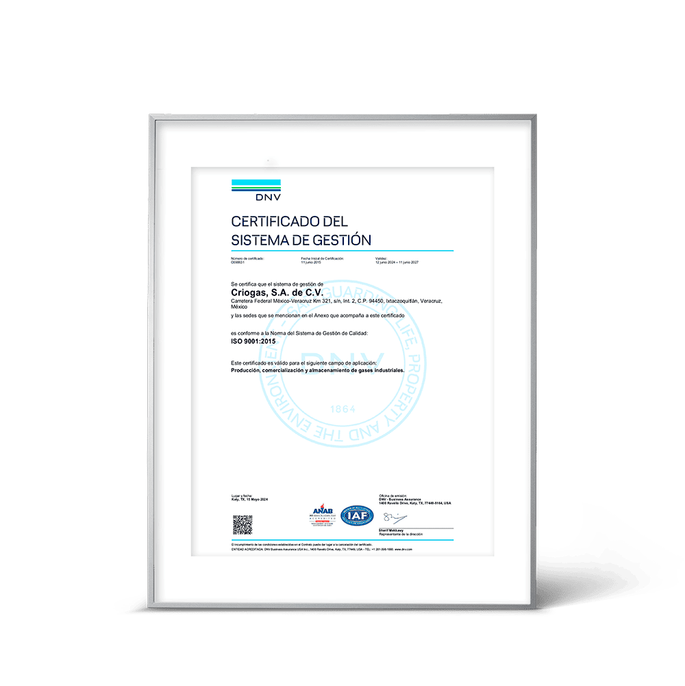 Productos de Criogas Certificados