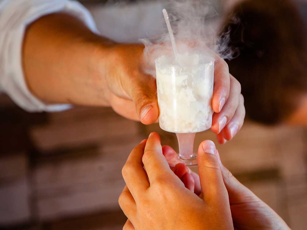 Congelacion instantanea de helados con nitrogeno liquido Criomap producido por Criogas